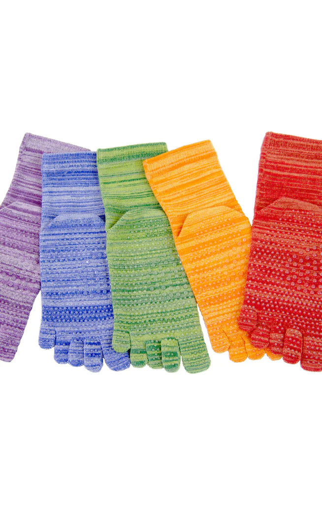 Coloful grip Toe Socks made in japan for yoga pilates barefoot