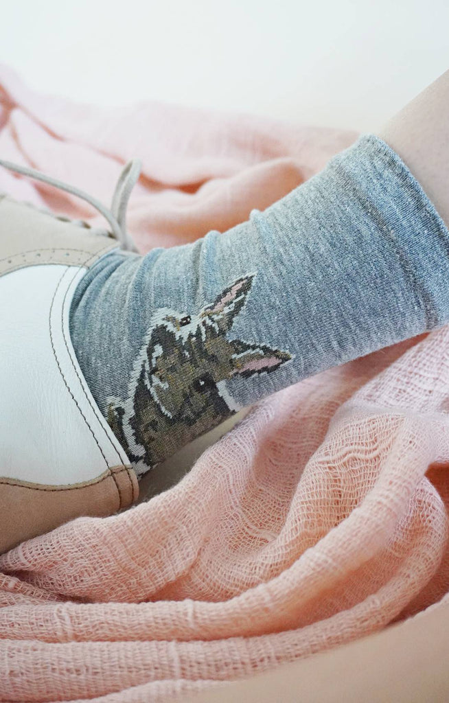 Grey rabbit socks