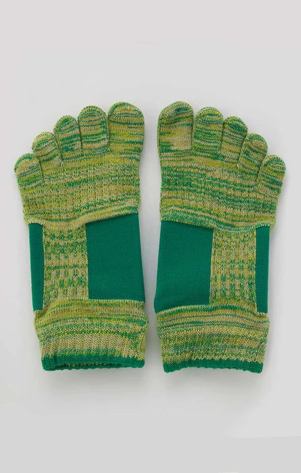 Knitido plus Arch Support Grip Toe Socks With Power Pads in Green color