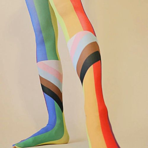 Celebrate Pride Month with rainbow color tights