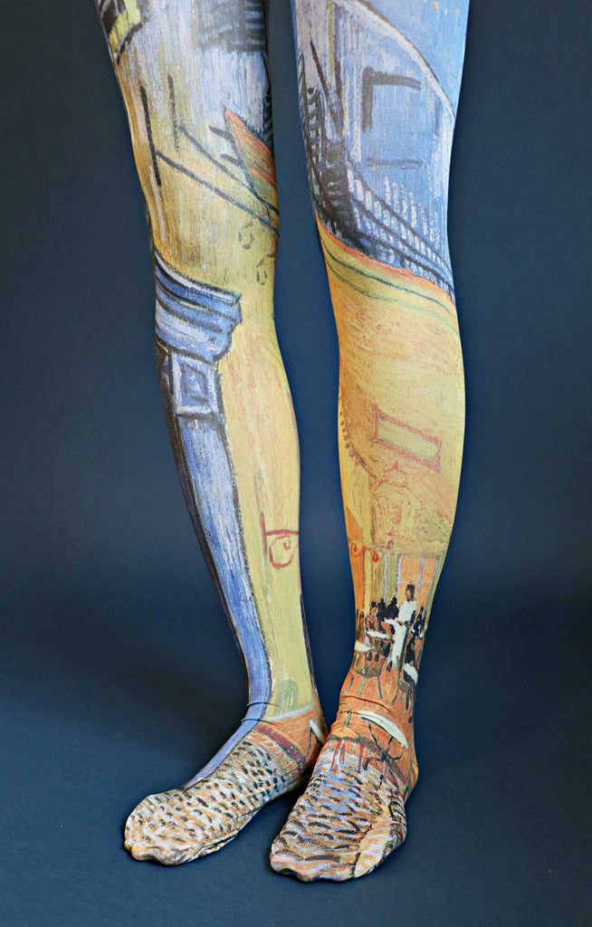 Printed Art Tights | Cafe Terrace At Nights | Tabbisocks – NARASOCKS