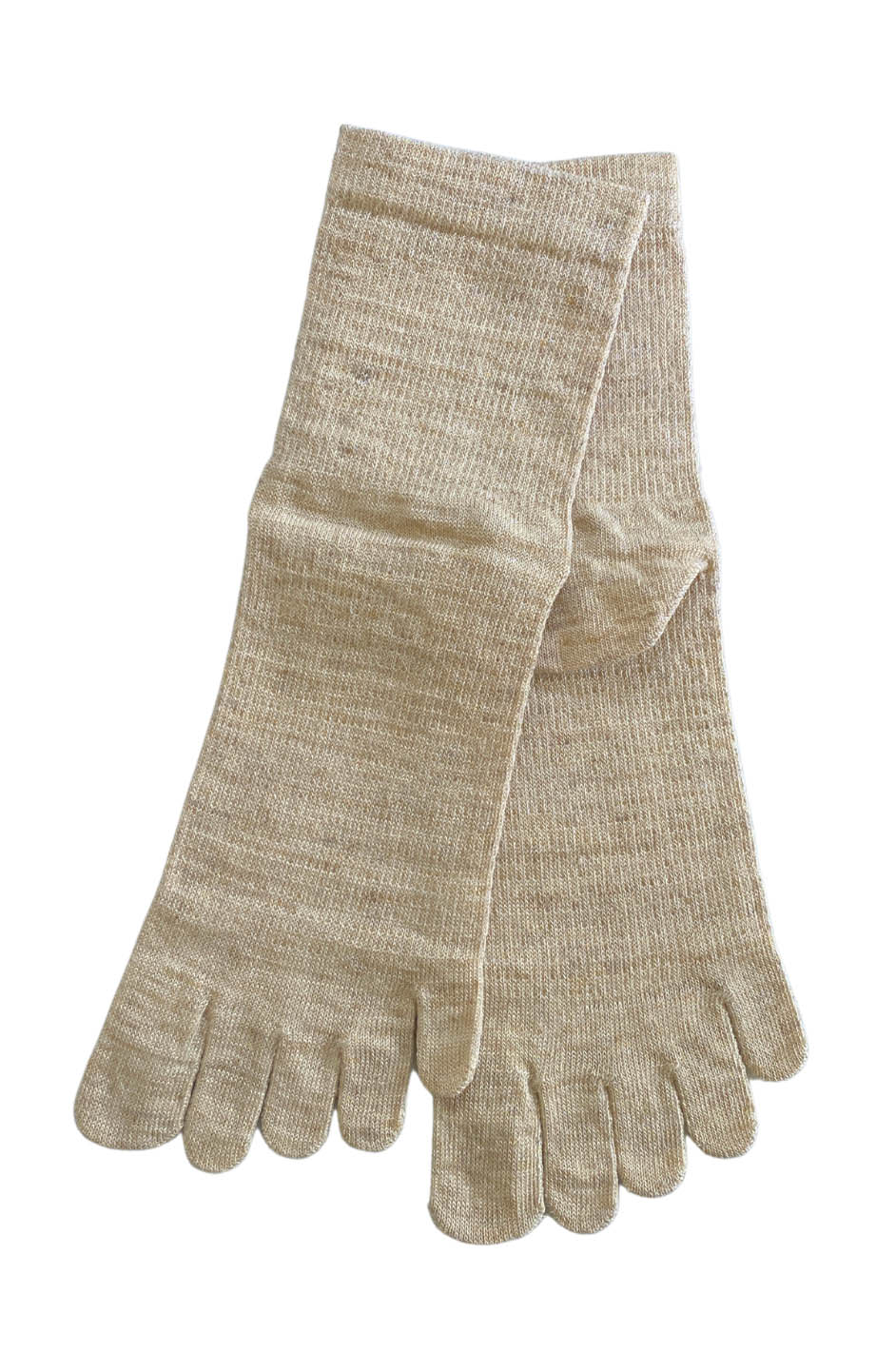 hemp and silk beige toe socks made in japan