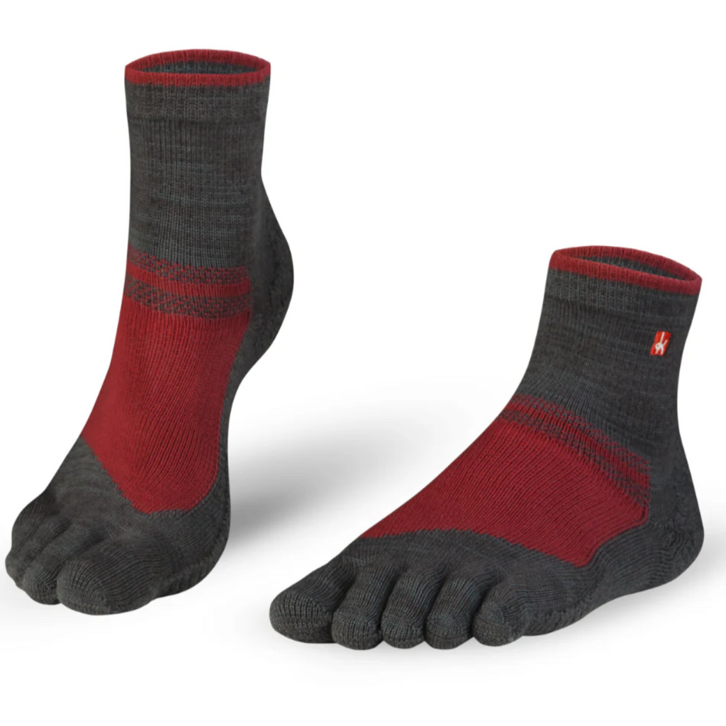 Red and grey marathon socks