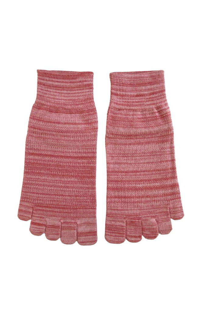 cotton toe socks in pink made in japan