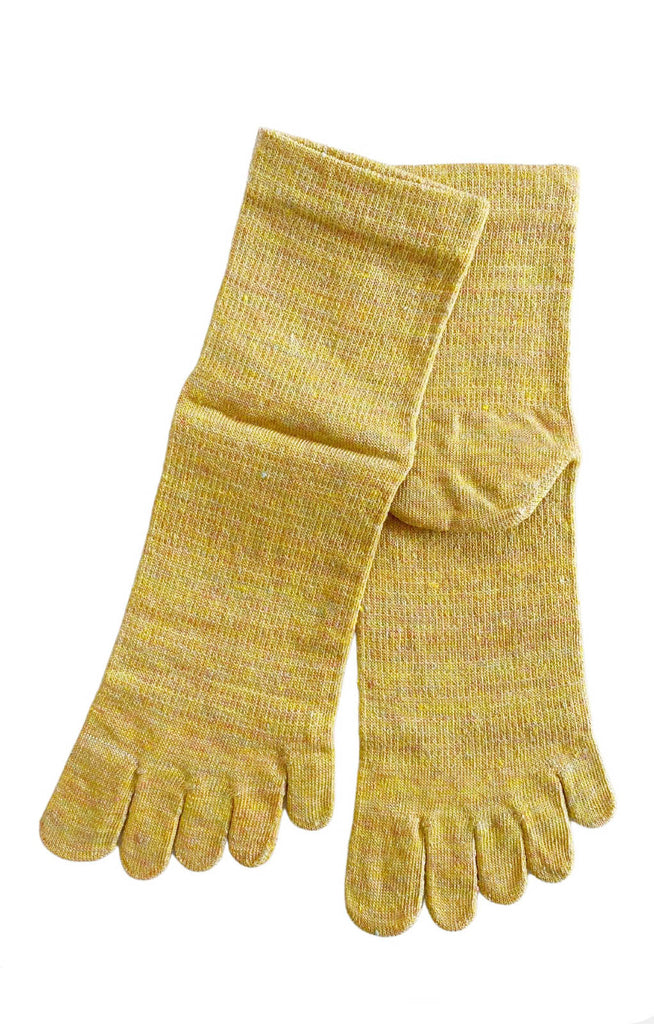 yellow color toe socks for barefoot shoes
