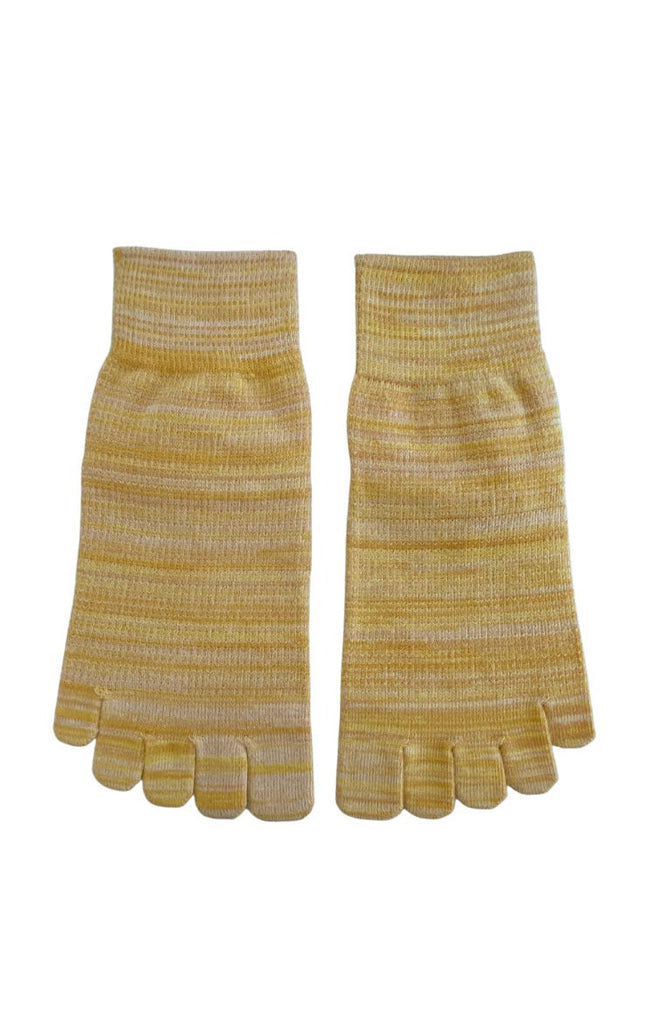 cotton material toe socks in yellow