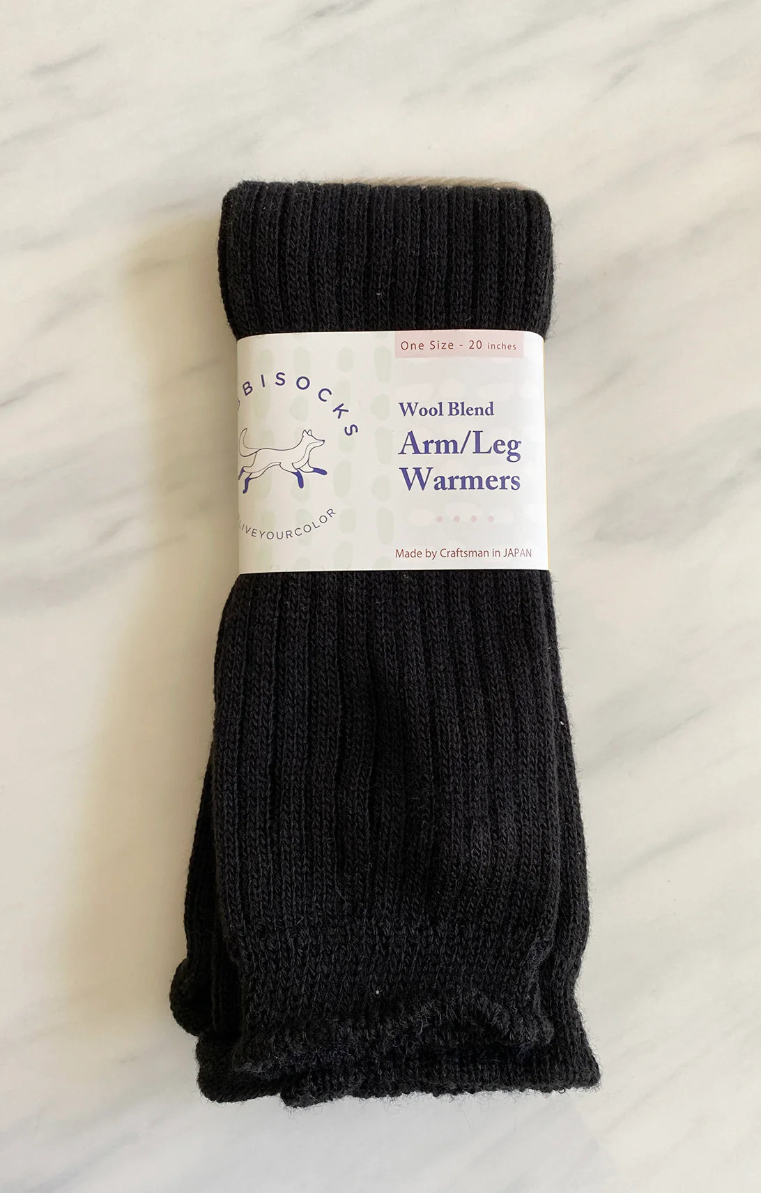 Tabbisocks Wool Blend Ribbed Leg Warmer in Black