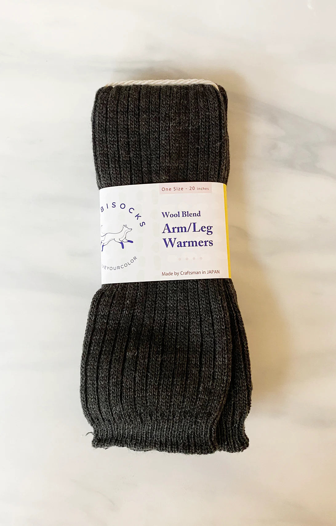 Tabbisocks Wool Blend Ribbed Leg Warmer in Dark Grey