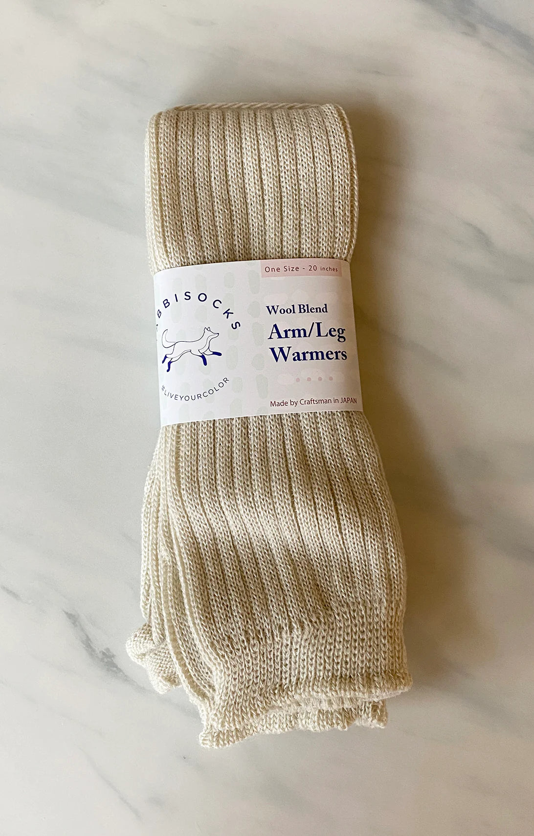 Tabbisocks Wool Blend Ribbed Leg Warmer in Ivory