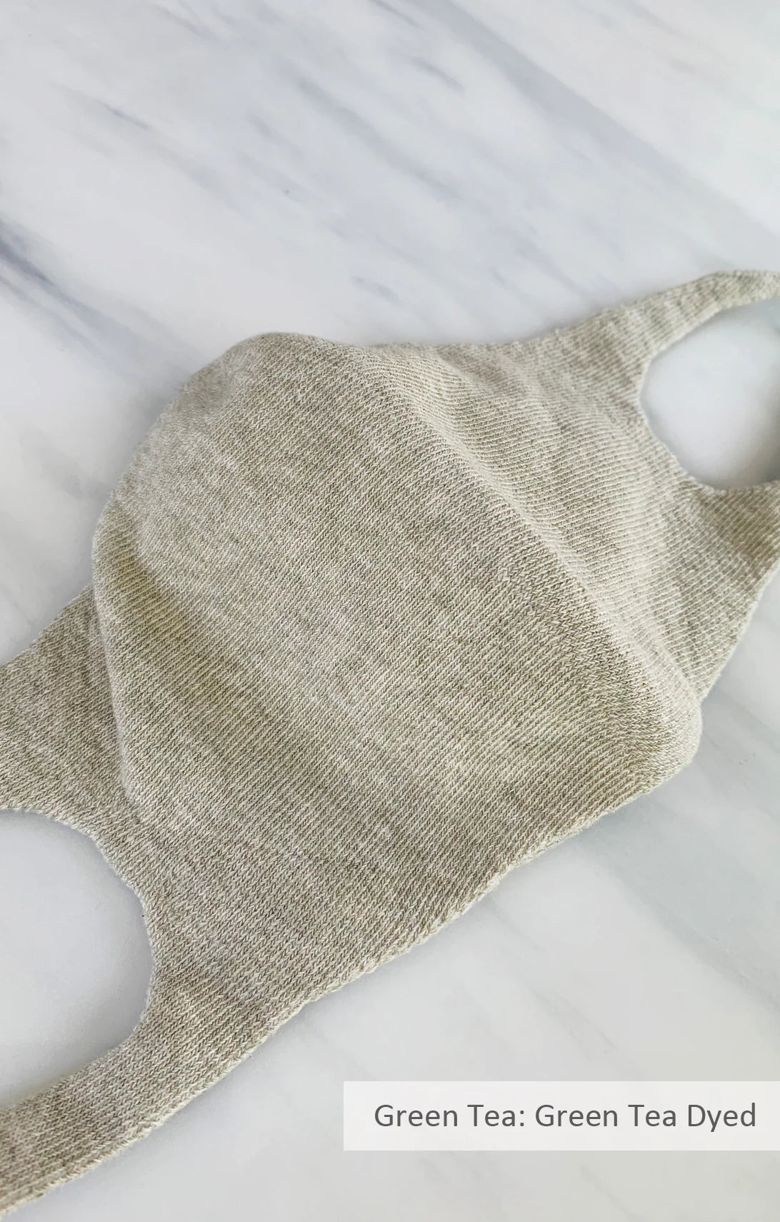 Green Tea color of Botanical Dyed Organic Cotton Face Mask by Tabbisocks Wellness