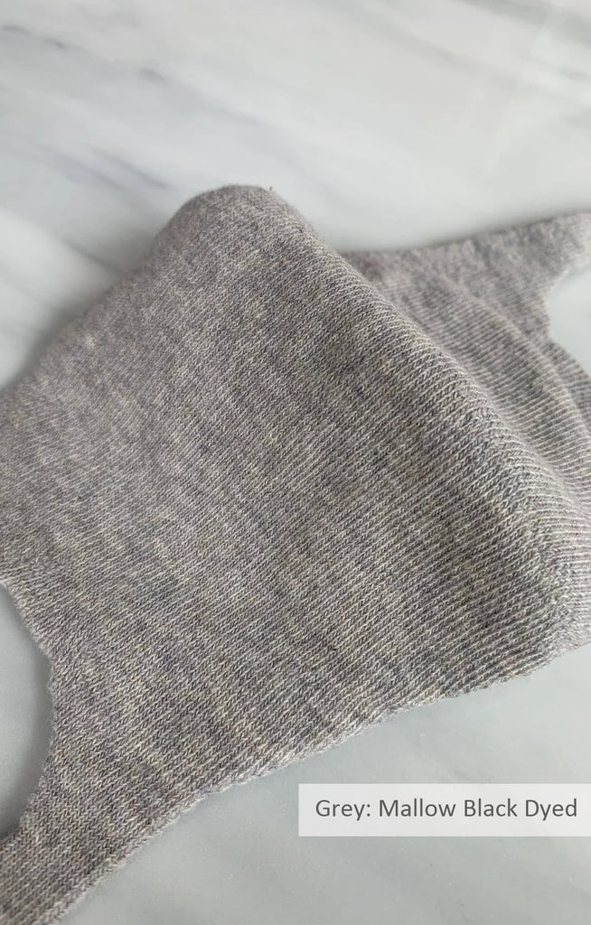 Light Grey color of Botanical Dyed Organic Cotton Face Mask by Tabbisocks Wellness