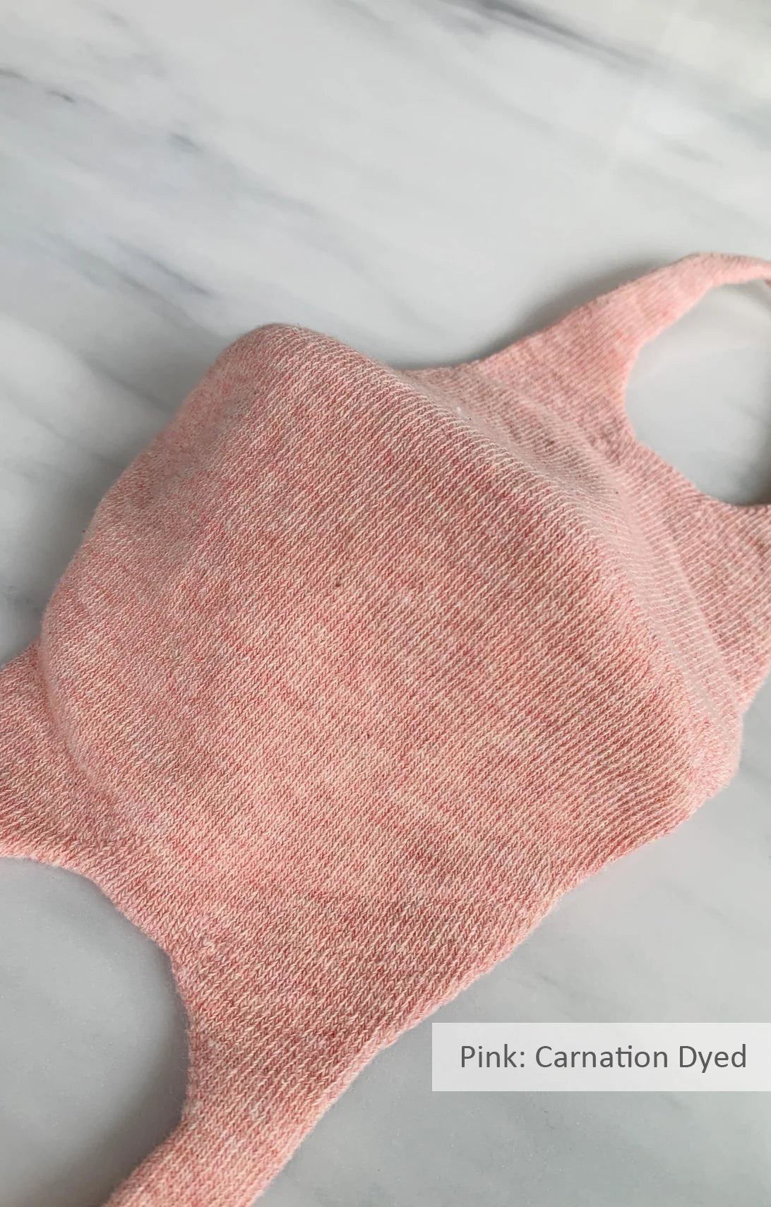 Pink color of Botanical Dyed Organic Cotton Face Mask by Tabbisocks Wellness
