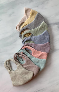 All colors of Botanical Dyed Organic Cotton Face Mask by Tabbisocks Wellness