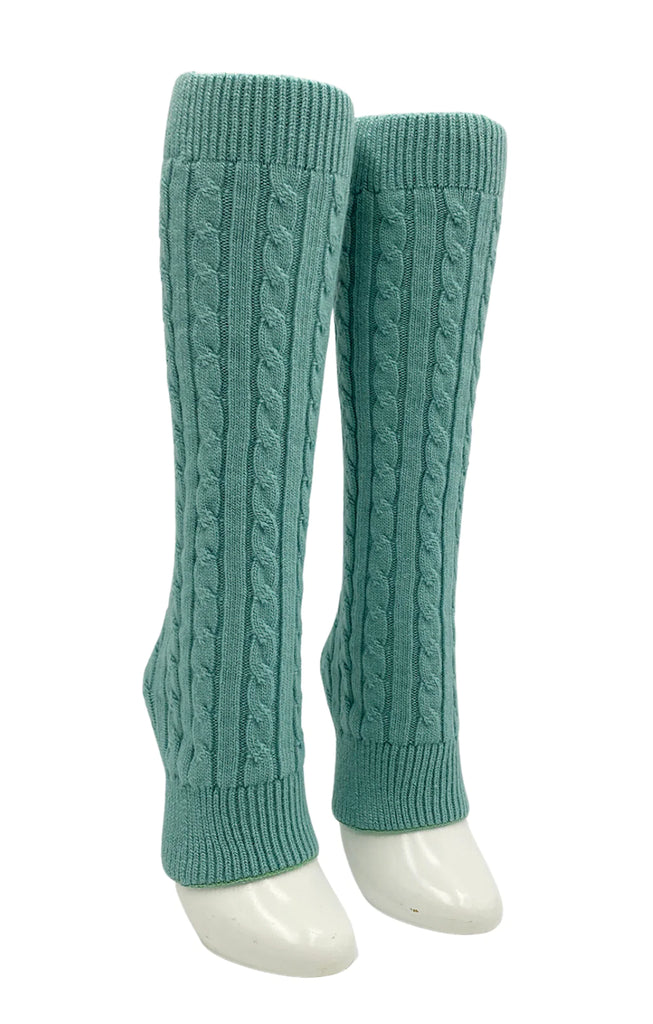 Leg Warmer by Knitido plus named Wool Blend Cable Leg Warmer, AQUA MINT color