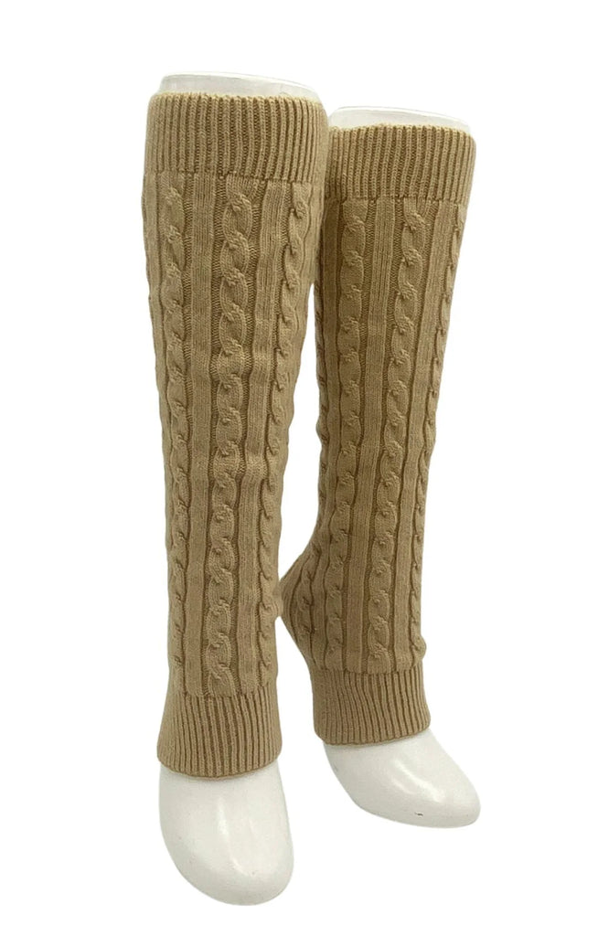 Leg Warmer by Knitido plus named Wool Blend Cable Leg Warmer, Beige color