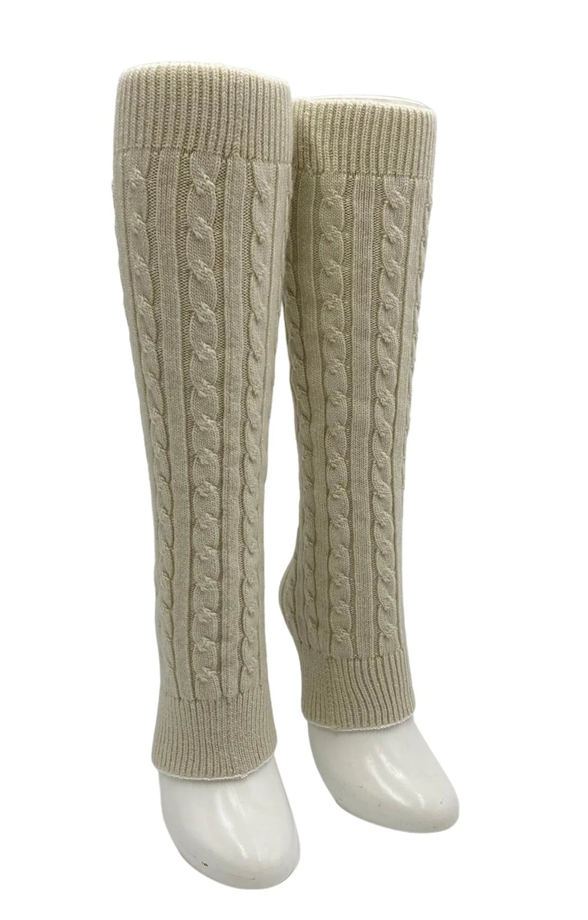 Leg Warmer by Knitido plus named Wool Blend Cable Leg Warmer, Ivory color