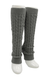 Leg Warmer by Knitido plus named Wool Blend Cable Leg Warmer, Middle Grey color