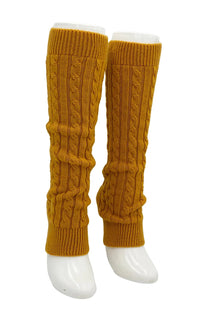 Leg Warmer by Knitido plus named Wool Blend Cable Leg Warmer,  Mustard color