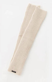 Knitido plus brand Wool Blend Ribbed Leg Warmer in Ivory color