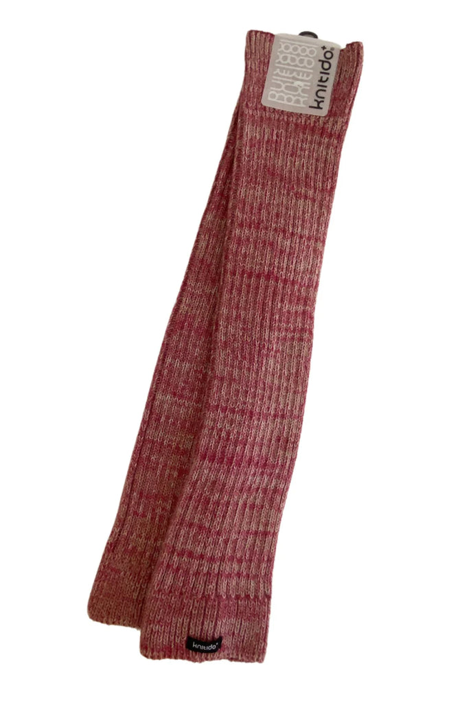 Knitido plus brand Wool Blend Ribbed Leg Warmer in Red color