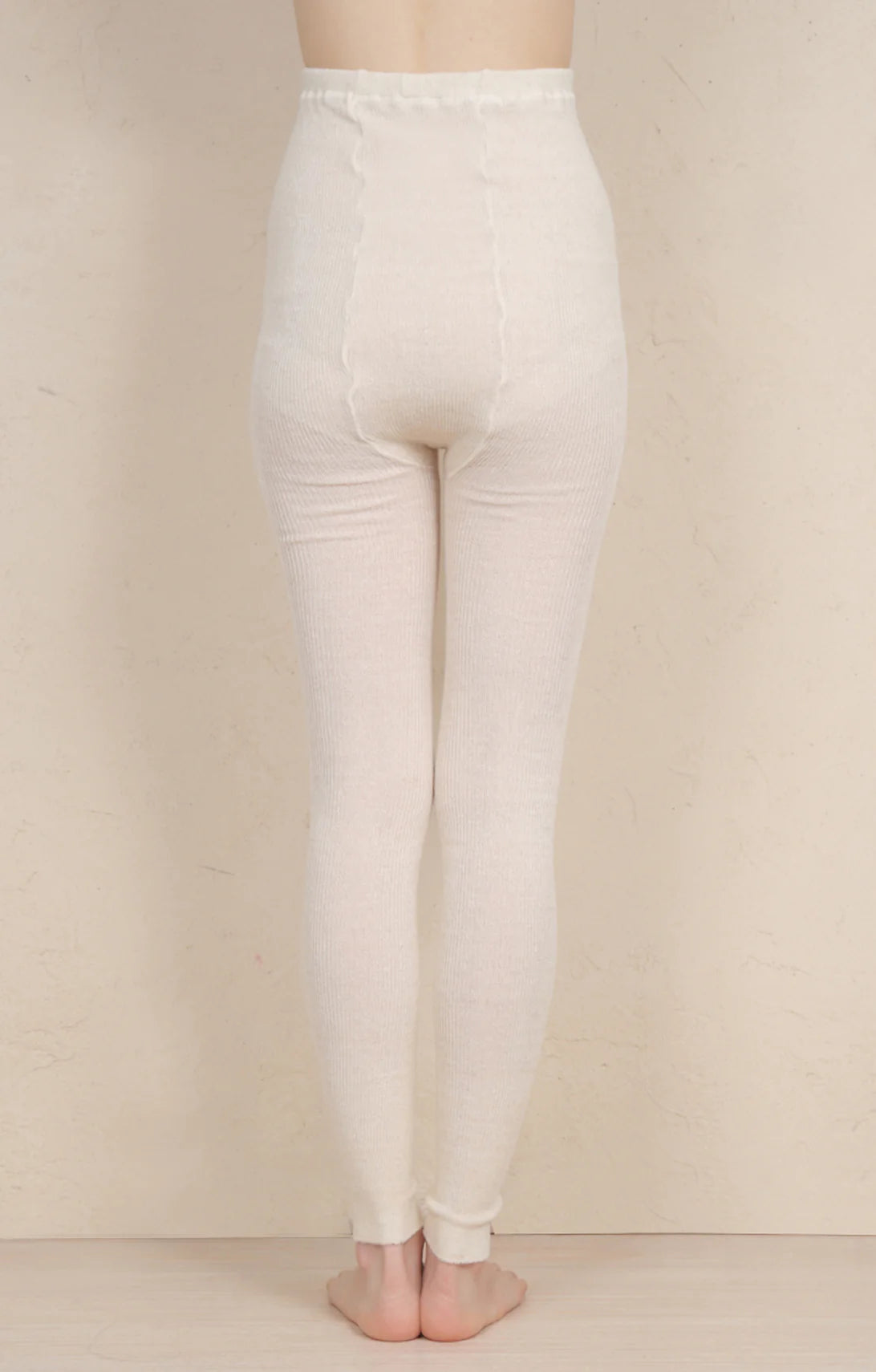 Back photo of Maarlie Hemp's product name "Mother of Pearl" ORGANIC HEMP RIBBED LEGGINGS
