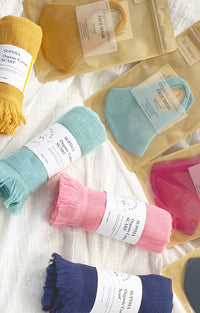 All colors of Tabbisocks Wellness Set of Organic Cotton Mask and Scarf