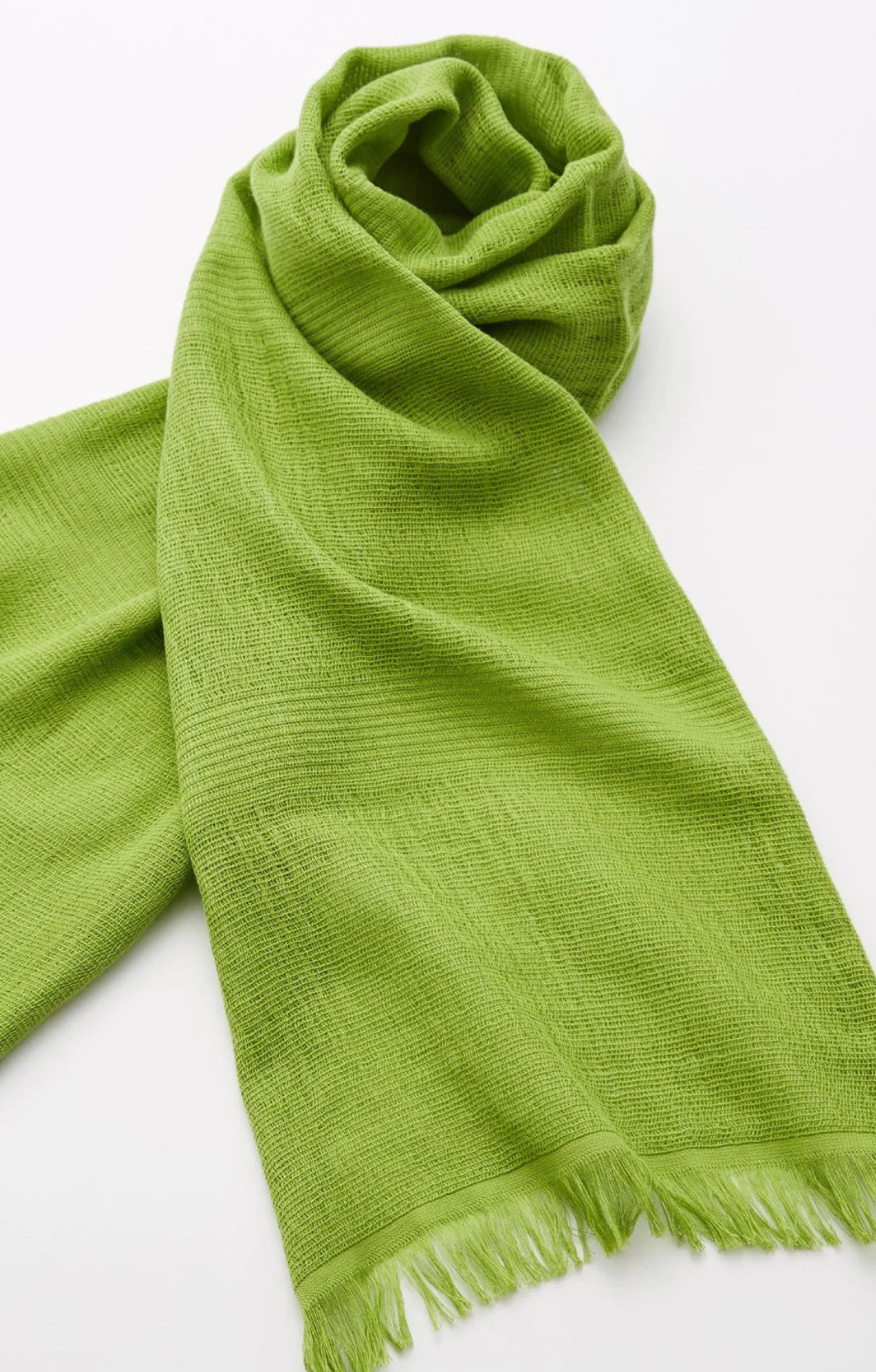 Tabbisocks Supima Organic Cotton Scarf in bright yellow-green Apple Green color