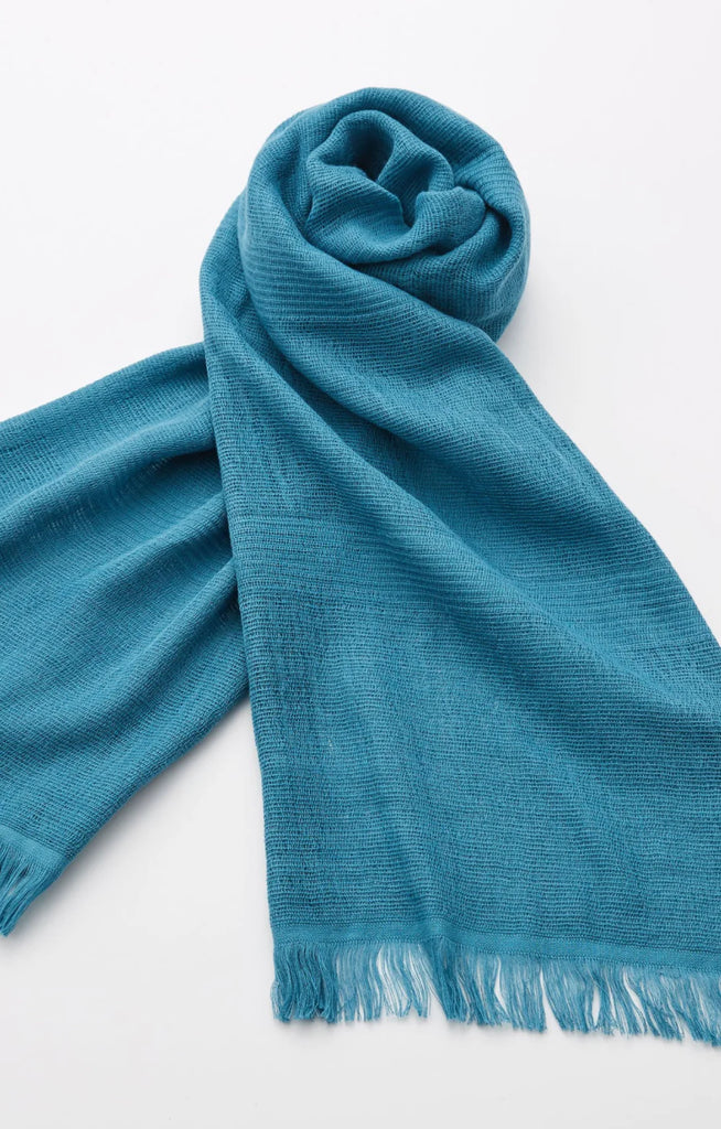 Tabbisocks Supima Organic Cotton Scarf in Scarf-Teal color with bluish color