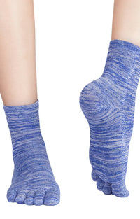 Five Toe's Colorful Heather Grip Toe Socks in Blue Heaather