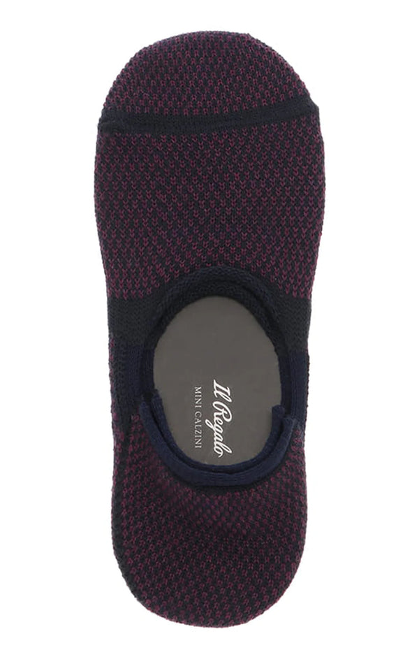 Il Regalo's Mesh Super Extra Fine Wool Liner Socks in Navy
