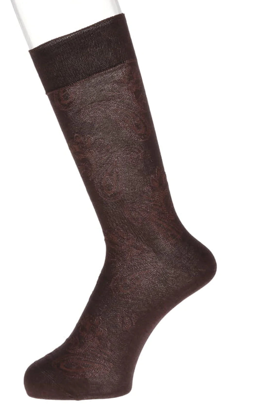 Il Regalo's Shadow Paisley Mid-Calf Socks in 89-Brown