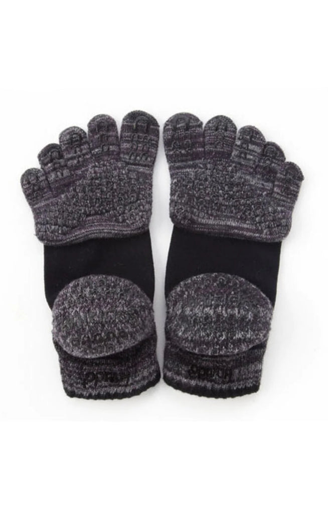 Socks by Knitido plus with the product name Arch Support Grip Toe Socks With Power Pads, back in Black color.