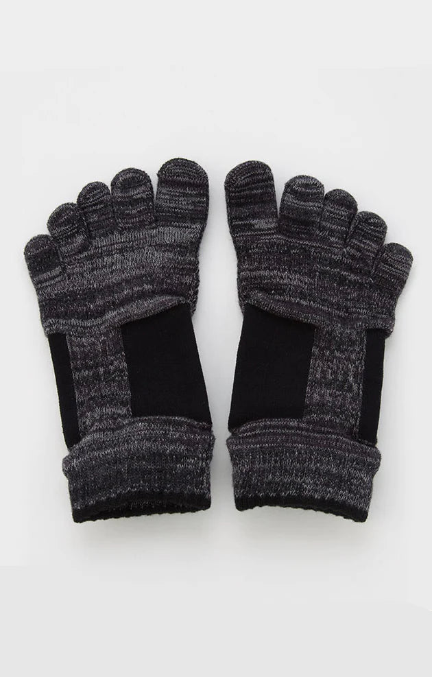 Socks by Knitido plus with the product name Arch Support Grip Toe Socks With Power Pads, front in Black color.