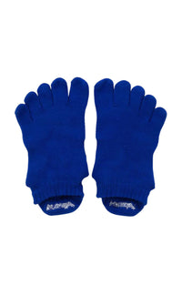 Knitido plus's Basic Solid Colors Footie Grip Toe Socks With Power Pads in Blue