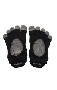 Knitido plus Botanical Dyed Footie *Grip+Power Pads* Grip Socks in Black