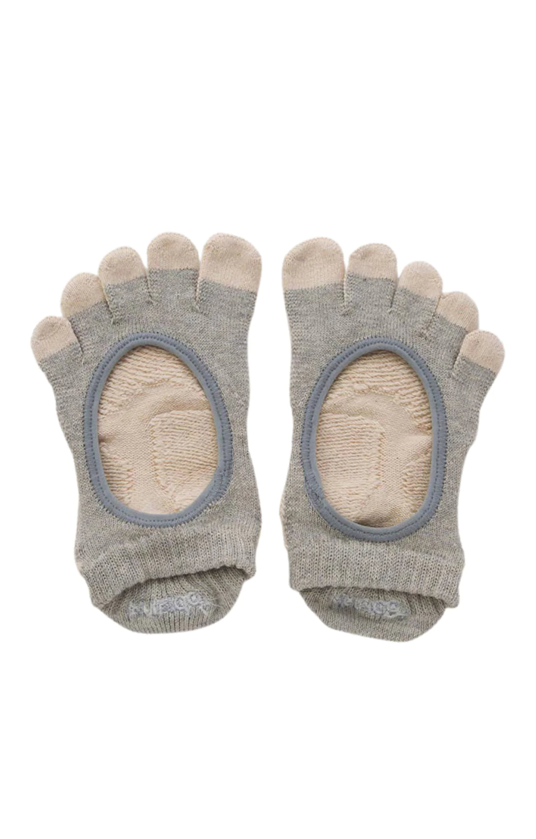 Knitido plus Botanical Dyed Footie *Grip+Power Pads* Grip Socks in Light Grey