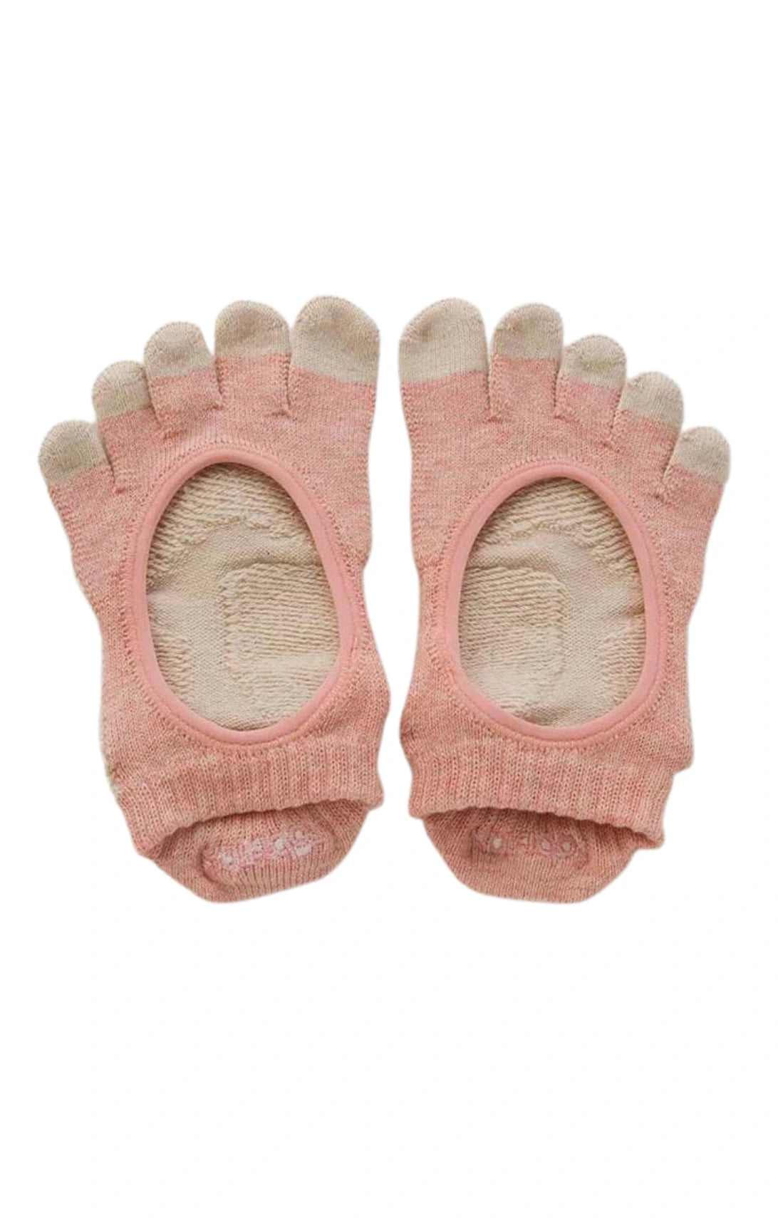 Knitido plus Botanical Dyed Footie *Grip+Power Pads* Grip Socks in Pink
