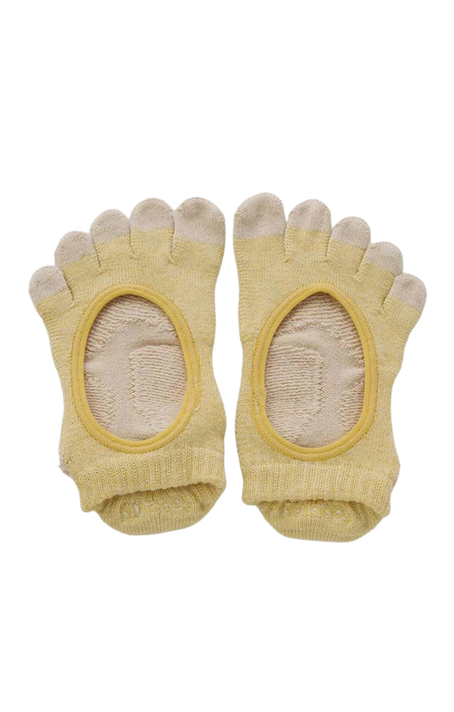 Knitido plus Botanical Dyed Footie *Grip+Power Pads* Grip Socks in Yellow