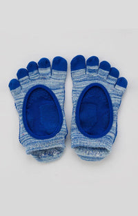 Blue color of the product Heather Toe Footie Grip Socks With *Power Pads* by Knitido plus