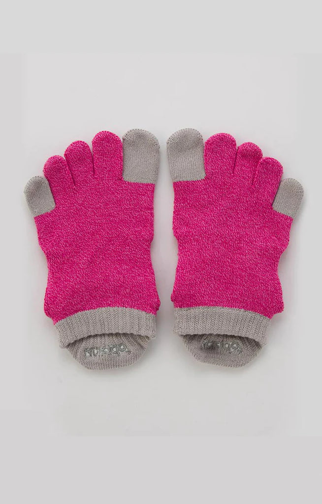Two Colors Footie Grip Socks With Power Pads from Knitido plus in Pink
