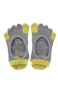 Brand name Knitido plus product name TWO COLORS FOOTIE GRIP TOE SOCKS WITH *POWER PADS* color Grey