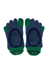 Brand name Knitido plus product name TWO COLORS FOOTIE GRIP TOE SOCKS WITH *POWER PADS* color Navy