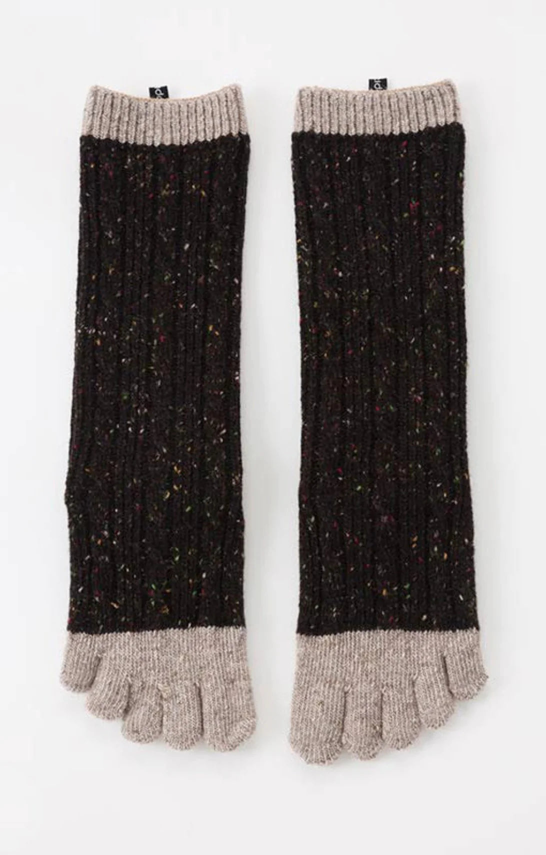 Knitido plus's Wool Blend Cable Confetti Midcalf Socks in Black