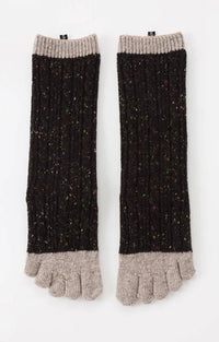 Knitido plus's Wool Blend Cable Confetti Midcalf Socks in Black