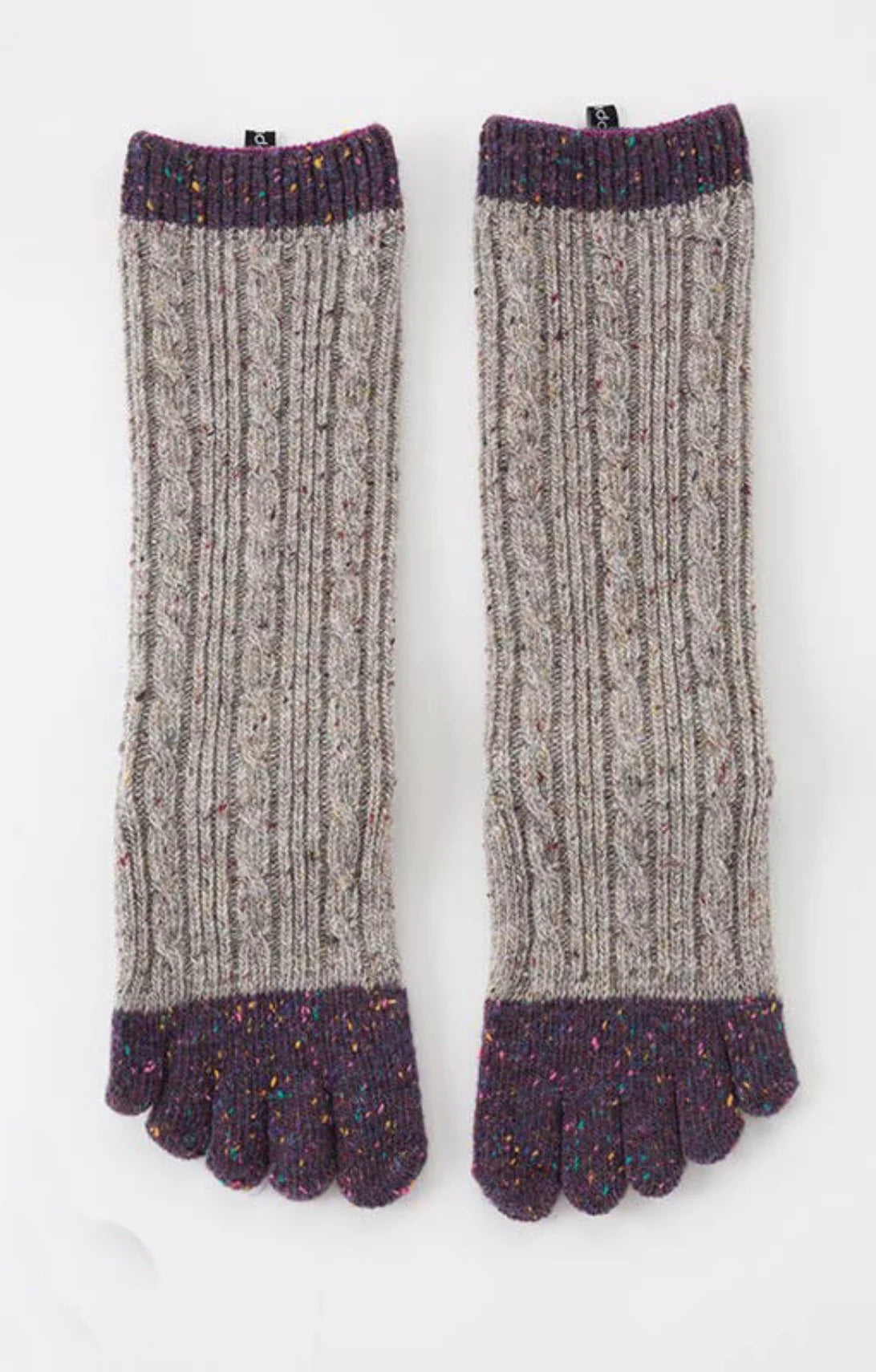 Knitido plus's Wool Blend Cable Confetti Midcalf Socks in Grey color