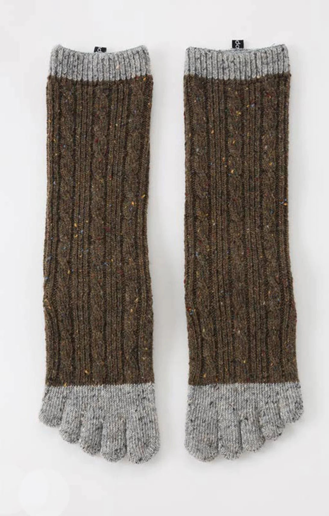 Knitido plus's Wool Blend Cable Confetti Midcalf Socks in Olive color