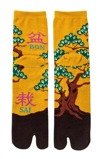NINJA SOCKS' BONSAI TABI SOCKS in MUSTARD color, back view