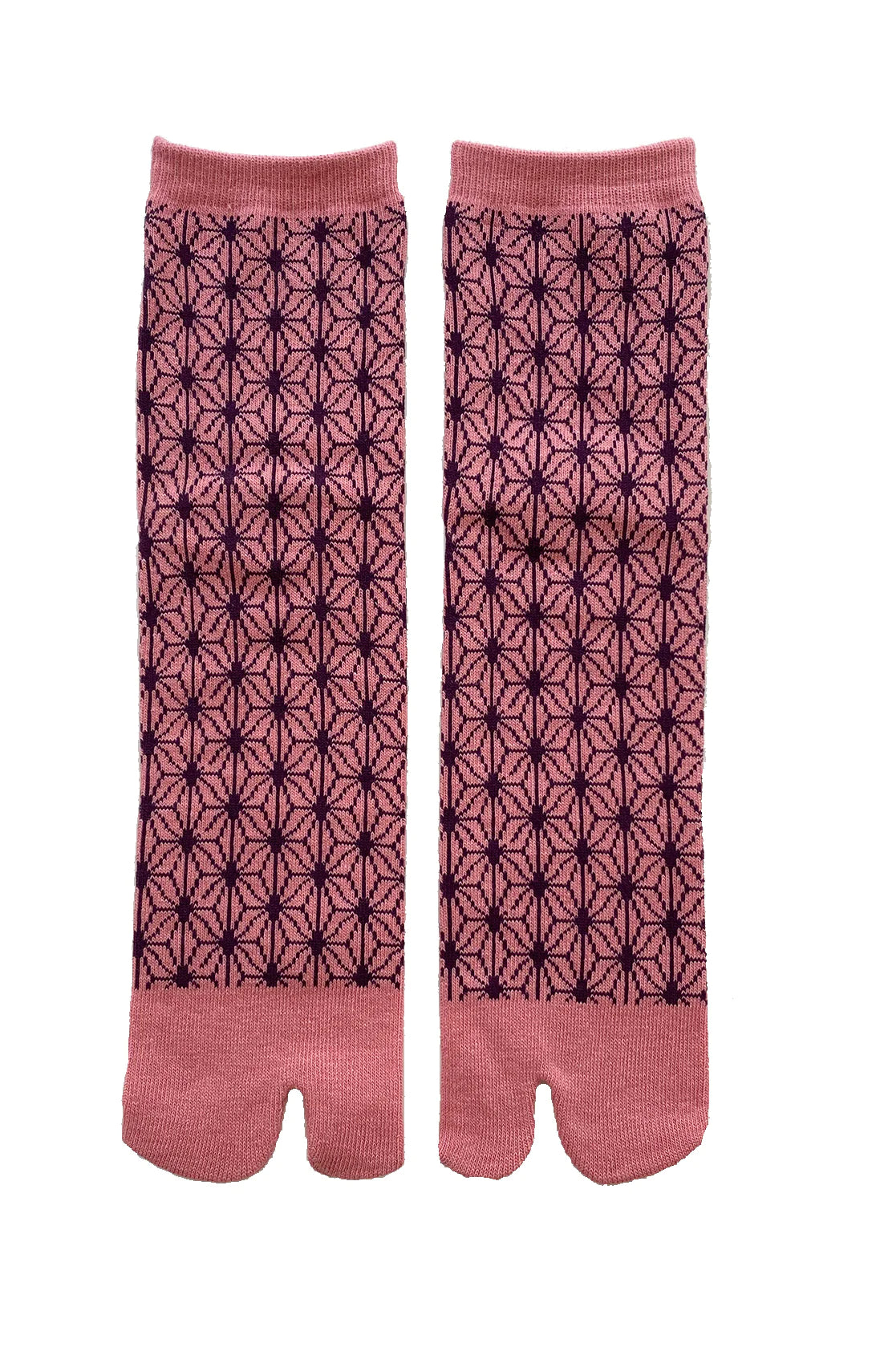 NINJA SOCKS Hemp Leaves Tabi Toe Socks in Pink color