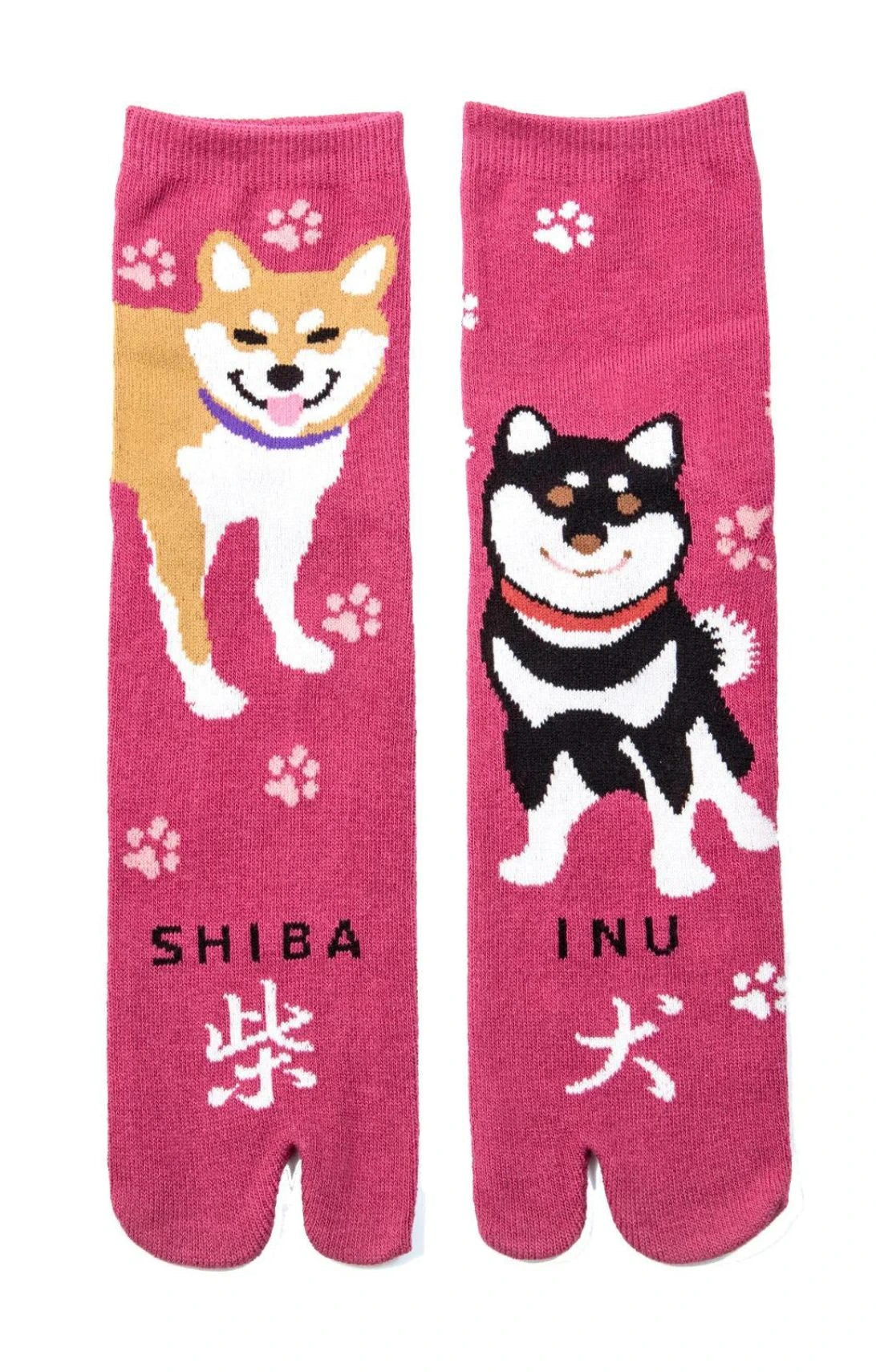 NINJA SOCKS Shiba Inu Tabi Socks Rose color, front