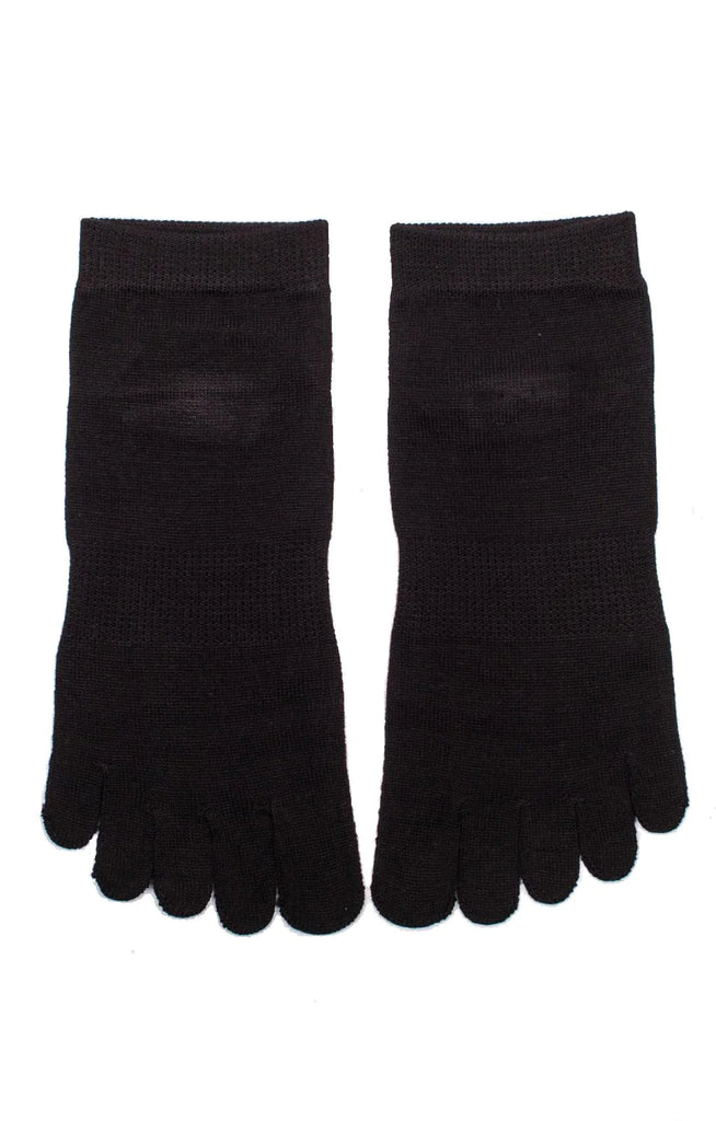 Silkdays Washable Silk Toe Footie Socks in BLACK color